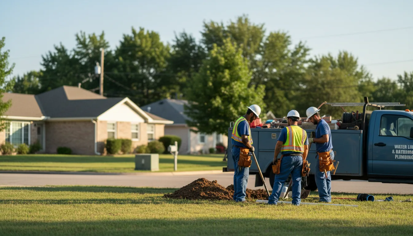 Residential water line and bathroom plumbing service in Rippey, IA